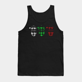 Buffalo Plaid Santa Christmas with Hat and Beard Gifts Tank Top